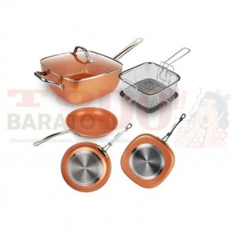 Set Copper Chef Pan Olla + Sarten 5...