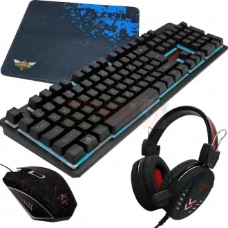 Combo Gamer K59 Teclado Con Luces +...